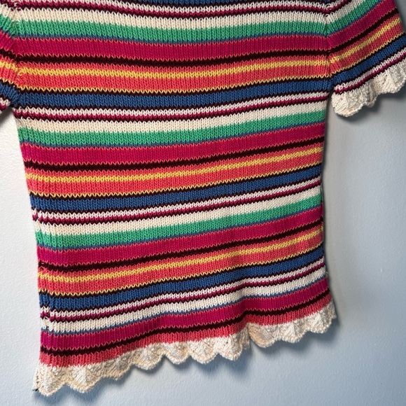 Francesca’s Rainbow Striped Crochet Top - Picture 14 of 15